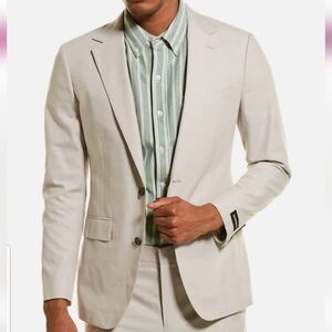 Bonobos Foundation Slim Fit Suit Jacket in Stone Chambray, Size 36R, $350.00